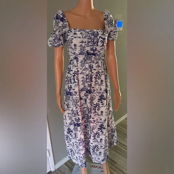 Few Moda o.p.t Classic Dress Blue Toile - Picture 1 of 9